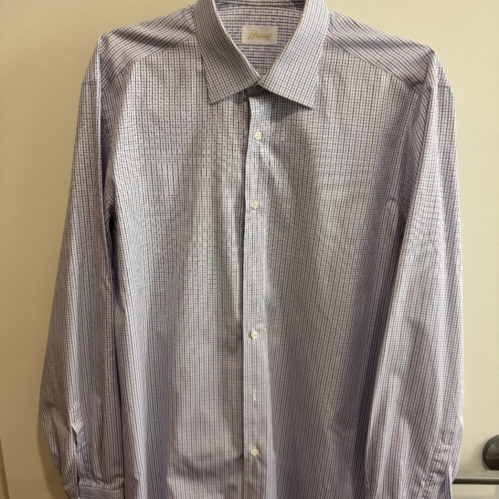 Brioni striped organic cotton formal shirt
